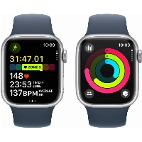 Умные часы Apple Watch Series 9 45 мм, S/M 130-180 мм, Aluminium Case with Sport Band, Silver