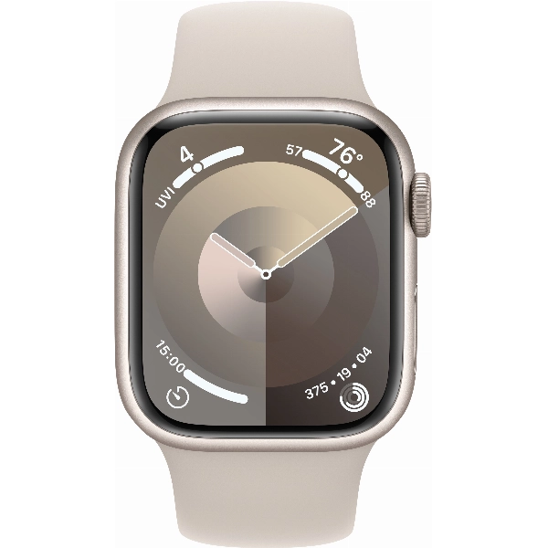 Умные часы Apple Watch Series 9 45 мм, S/M 130-180 мм, Aluminium Case with Sport Band, Starlight