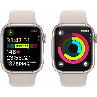 Умные часы Apple Watch Series 9 45 мм, S/M 130-180 мм, Aluminium Case with Sport Band, Starlight