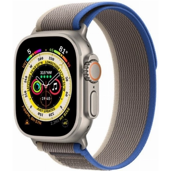 Умные часы Apple Watch Ultra 49 мм, M/L 145-220 мм, Titanium Case with Trail Loop, Blue/Gray