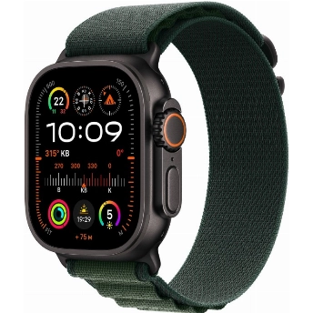 Смарт-часы Apple Watch Ultra 2 2024 49 мм, Black Titanium Case with Dark Green Alpine Loop - L