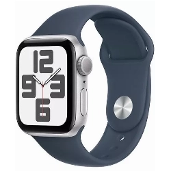 Умные часы Apple Watch Series SE Gen 2 40 мм Aluminium Case, Silver/Storm Blue Sport Band, серебристый - M/L