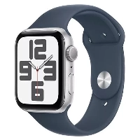 Умные часы Apple Watch Series SE Gen 2 44 мм Aluminium Case, Silver/Storm Blue Sport Band, серебристый - M/L