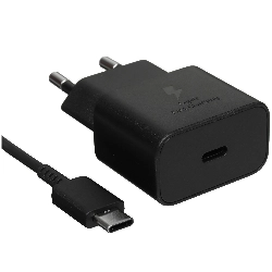 Сетевое зарядное устройство Samsung EP-T2510, USB-C, 25Вт + кабель, Black, черный