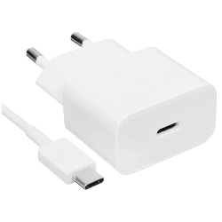 Сетевое зарядное устройство Samsung EP-T2510, USB-C, 25Вт + кабель, White, белый